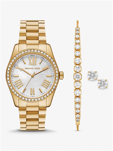 michael kors mk8286 bijenkorf|lexington pavé gold tone watch.